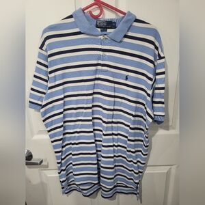 Polo Ralph Lauren Mens XL Light Blue/White Polo Shirt